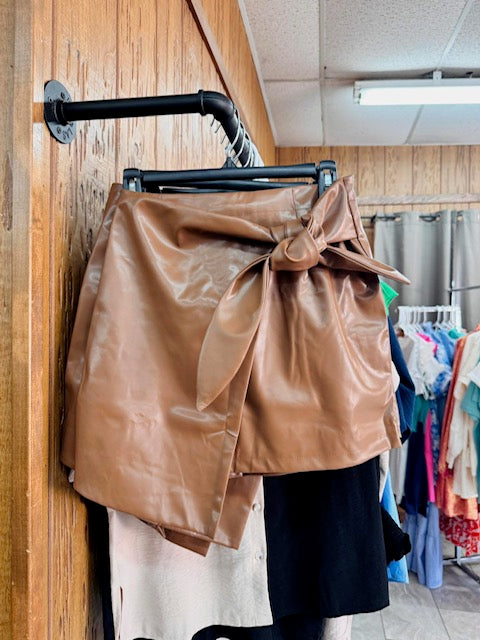 Women's Brown Leather Skirt