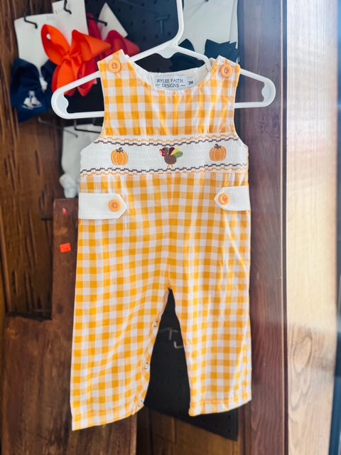 Boys Orange Fall Romper