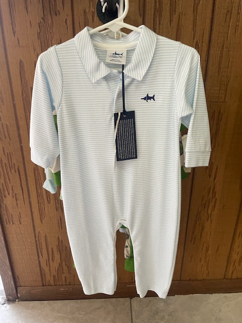 Saltwater Boys Striped Blue Romper