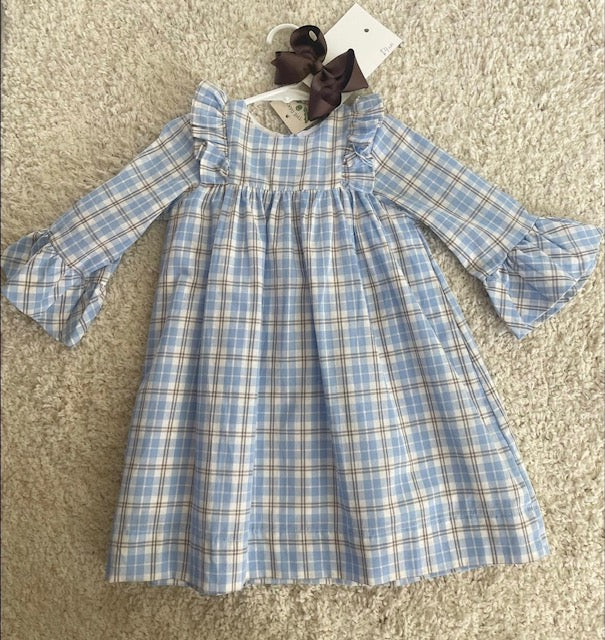 Blue and Brown Gingham Dress