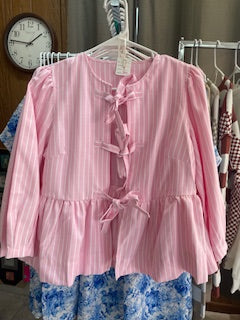 Ladies Pink top with bow ties