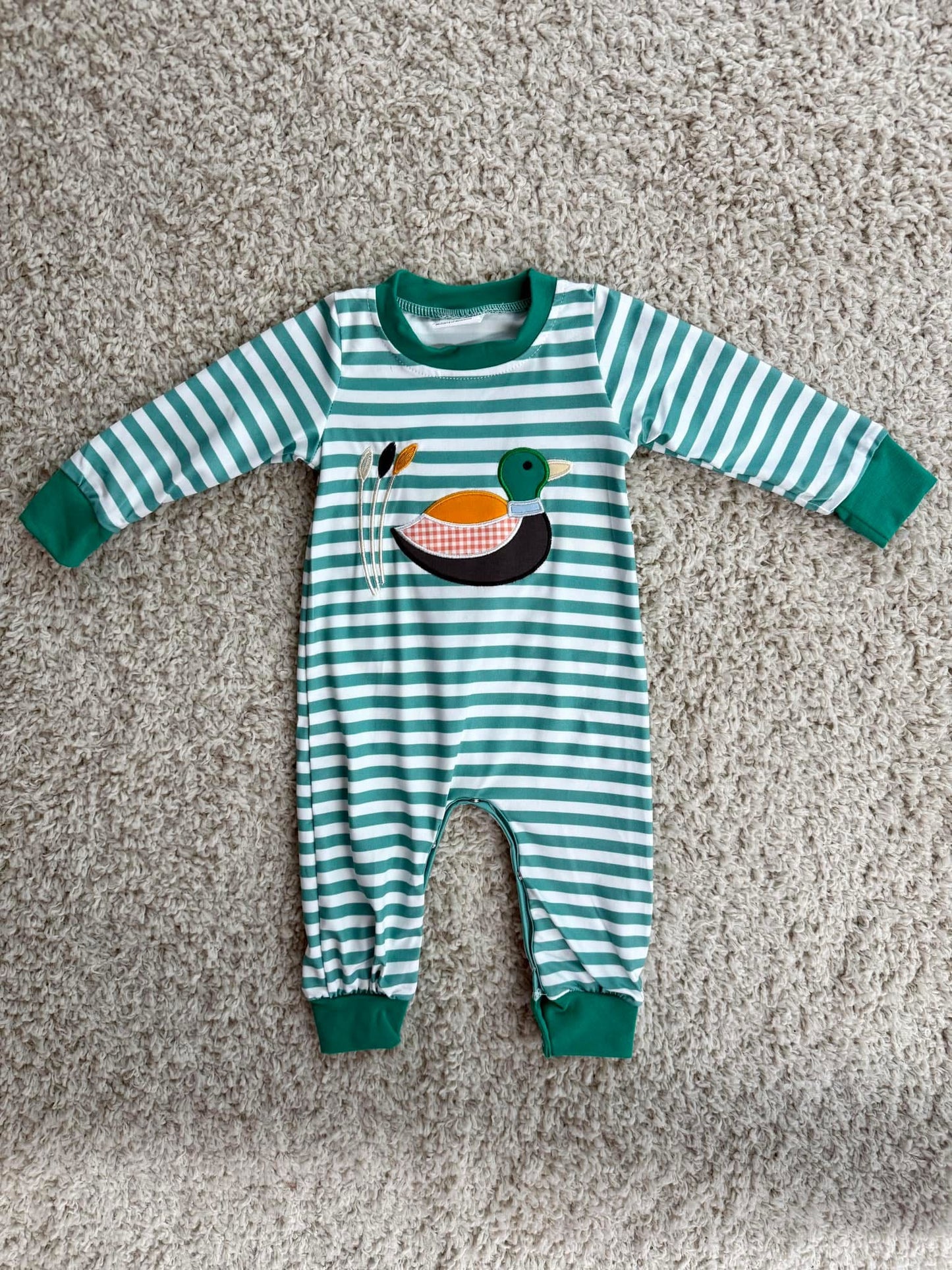 Boys Green duck Romper