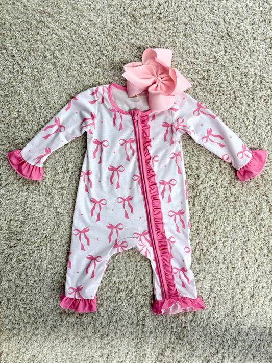 Girls pink bow PJ